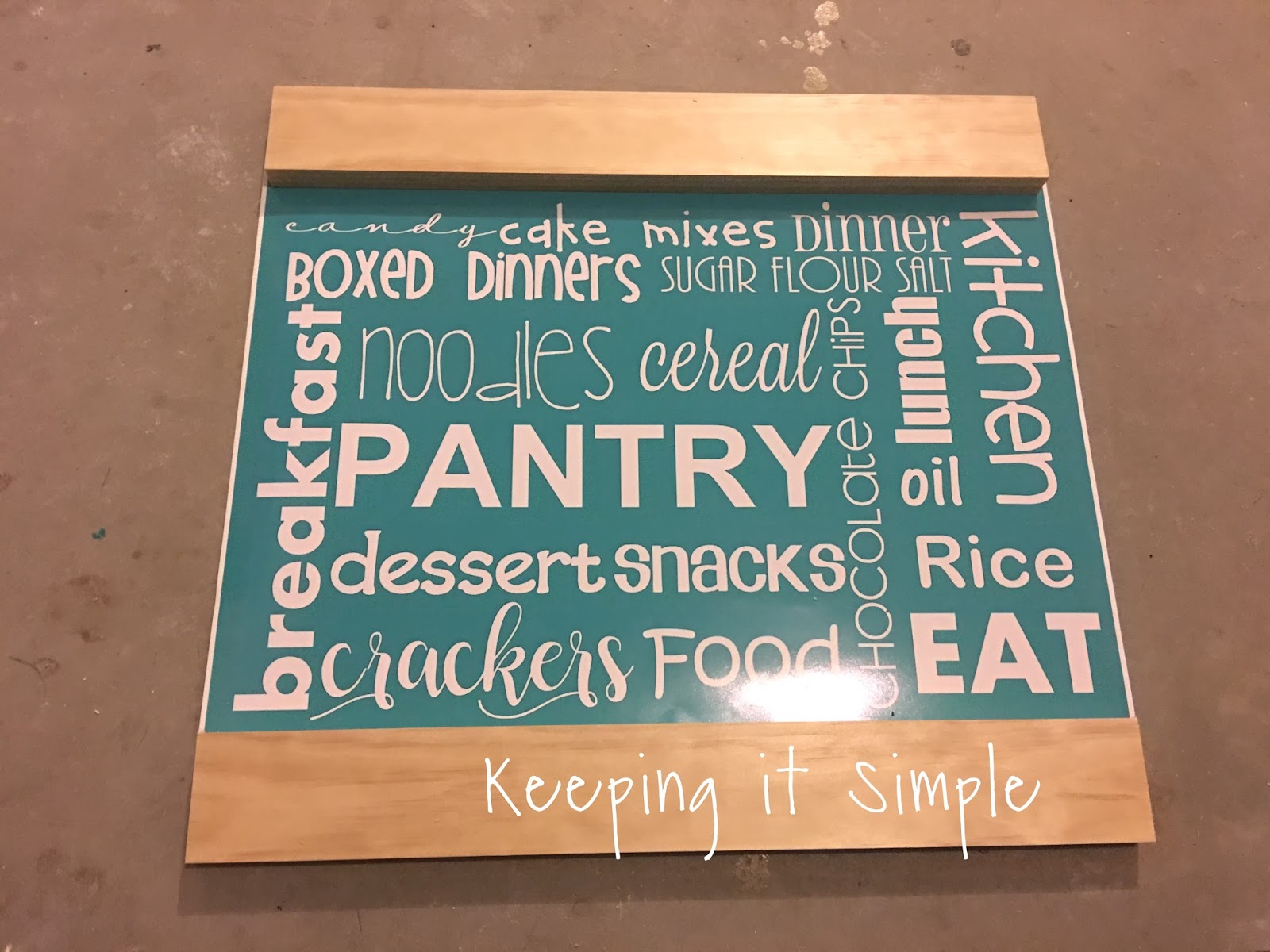 DIY Kitchen Pantry Sign With Subway Art Printable • Keeping It Simple - 1600x1200 - jpeg Pantry Wooden Signs